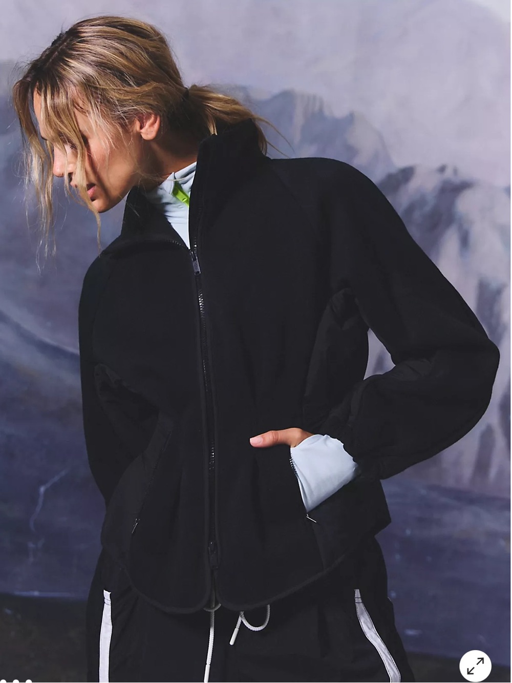 FP Movement by Free People Black Zip-Front Athletic Bomber